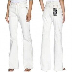 Ksubi Soho Sugar Rush White Bootcut Jeans Size 26 Mid-Rise Stretch